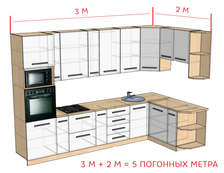 Готовый проект кухни с размерами и распилом