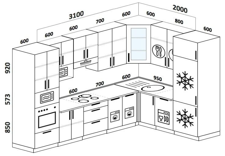 Схема для кухни чертеж