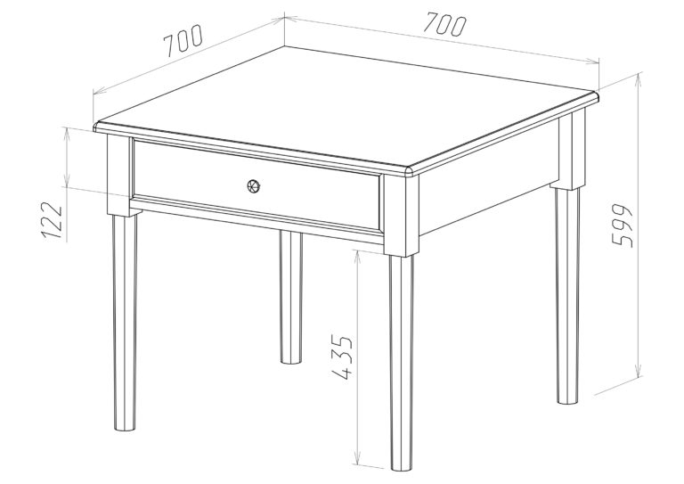 Технический чертеж стола