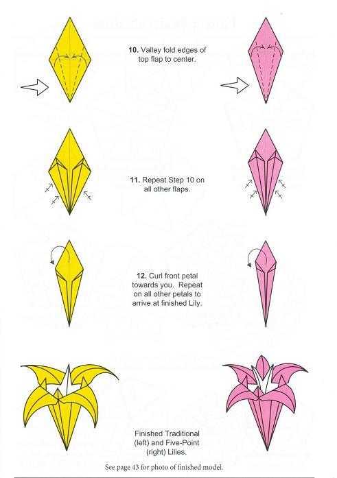 Лилия оригами из бумаги своими руками схемы поэтапно