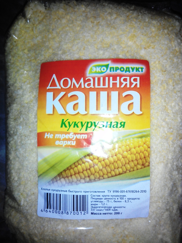 Кукурузная каша фото в упаковке