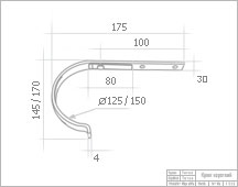 Схема короткого крюка крепления водостока