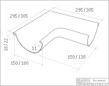 Угол желоба наружный — размеры